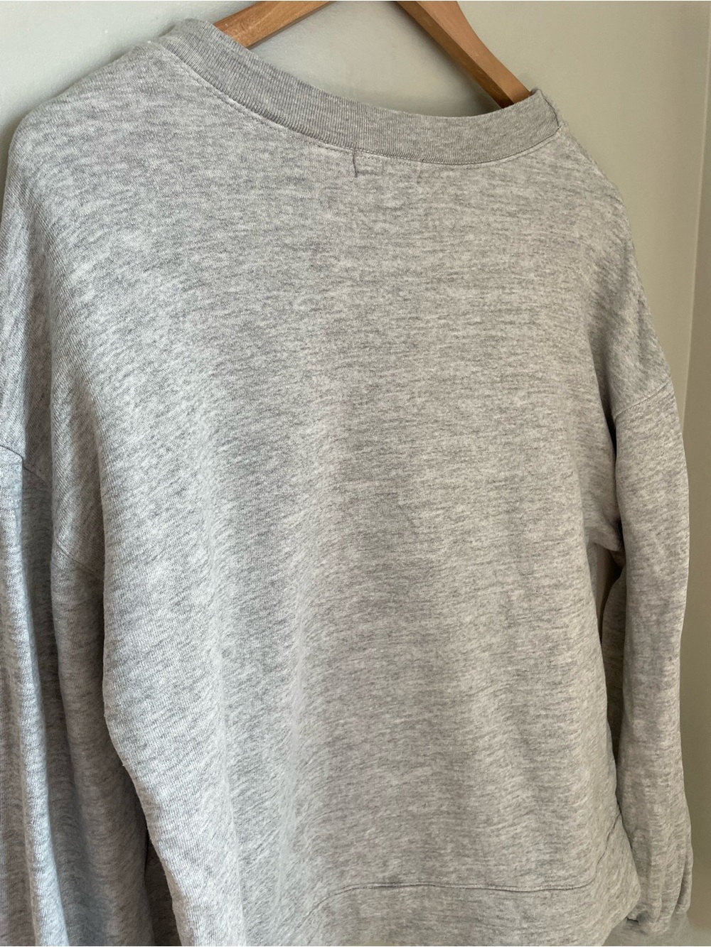 Monrow Blouson Sleeve Crewneck Sweatshirt Heather Grey Medium Casual Comfy Cozy - Picture 6 of 11